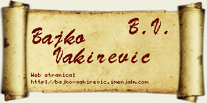 Bajko Vakirević vizit kartica